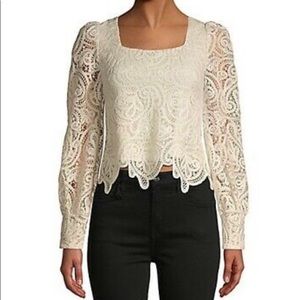 Lea and Viola Ivory Lace Top